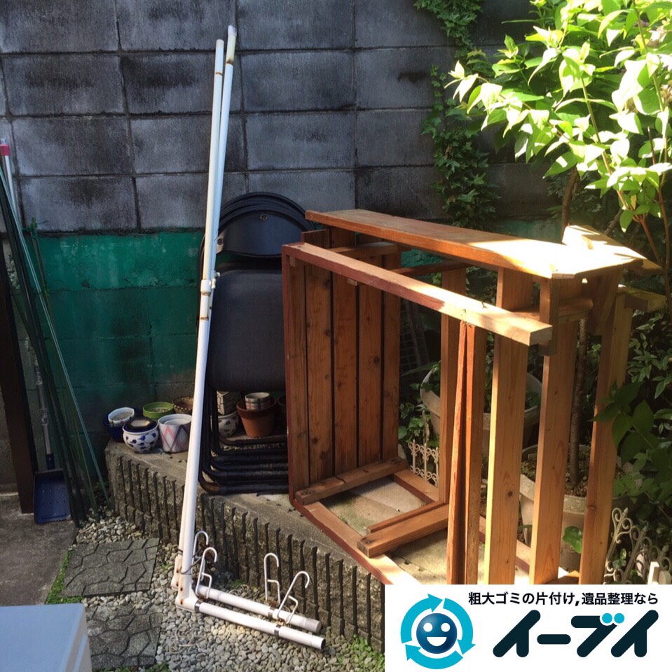 9月3日　大阪府寝屋川市で机や木製ワゴンなどの粗大ゴミの家具処分をしました。作業写真4