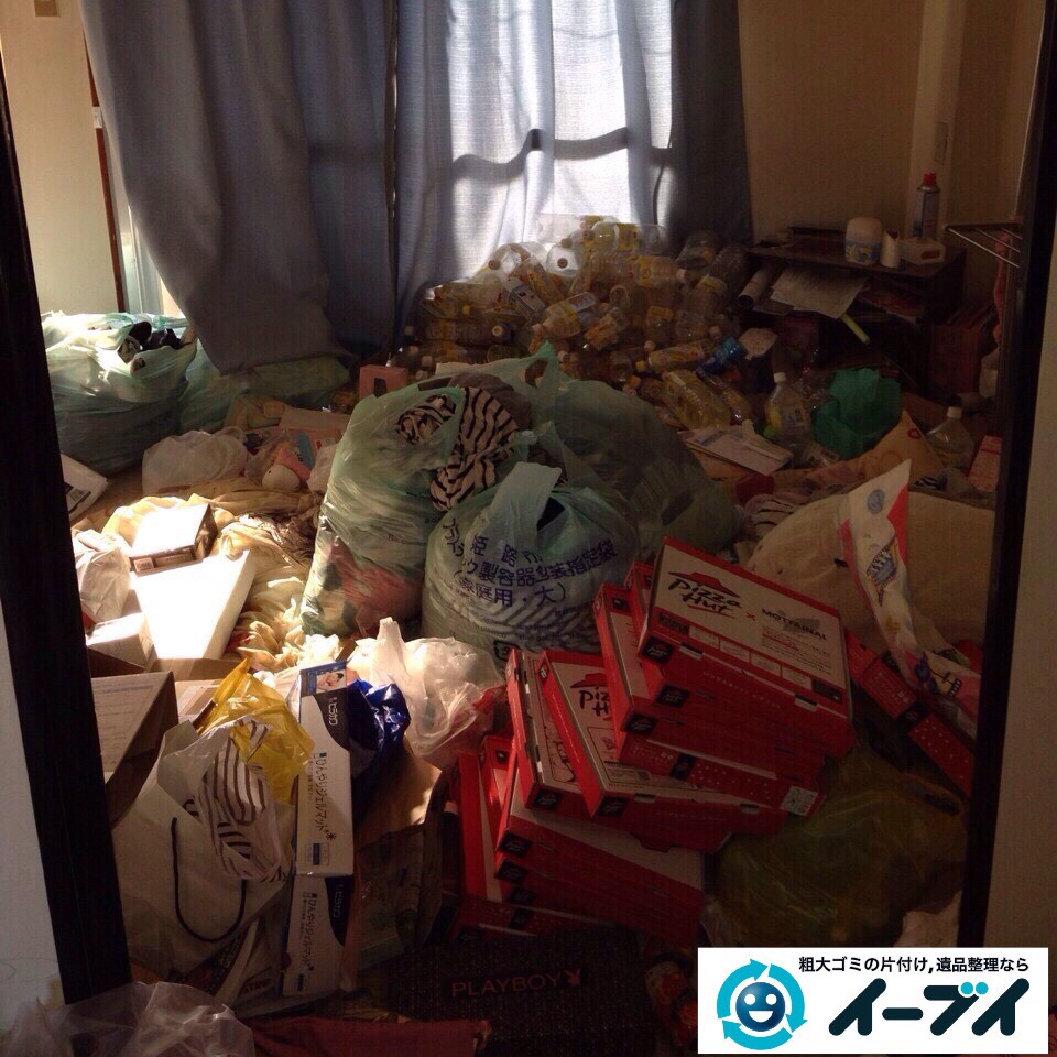 9月16日　大阪府大阪市住吉区でゴミが散乱しているゴミ屋敷状態の汚部屋の片付けをしました。写真1