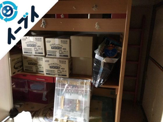 2018年8月25日大阪府河内長野市で二段ベッドや絨毯など粗大ゴミの不用品回収作業。写真3