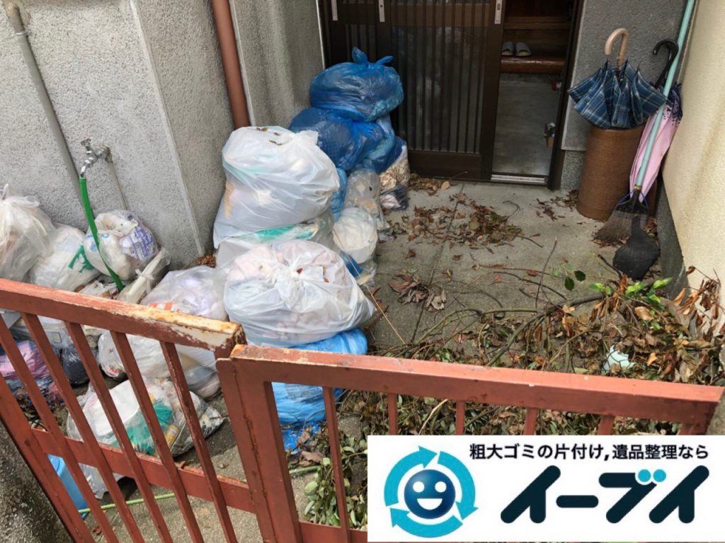 2018年11月6日大阪府東大阪市で放置していたお庭の不用品の回収や片付けのご依頼。写真3