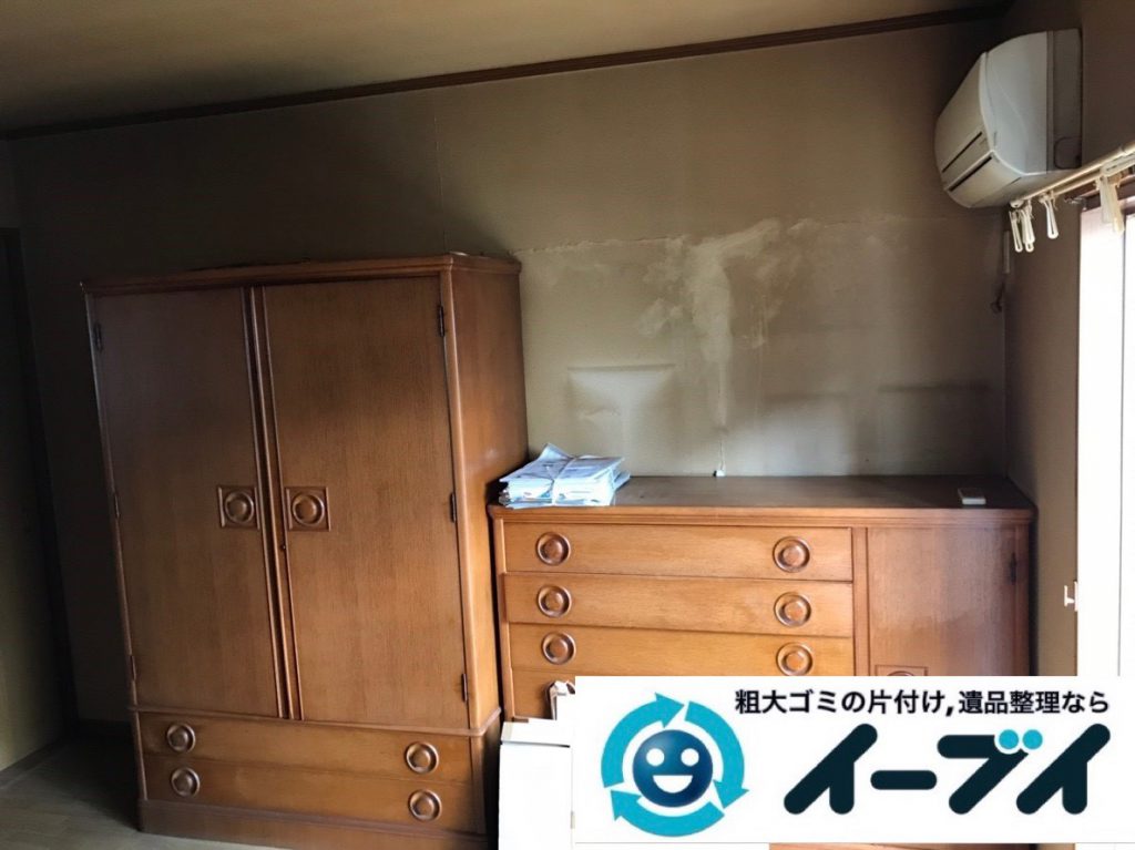 2019年1月29日大阪府大阪市生野区で箪笥やベッドなど大型家具処分の不用品回収。写真3