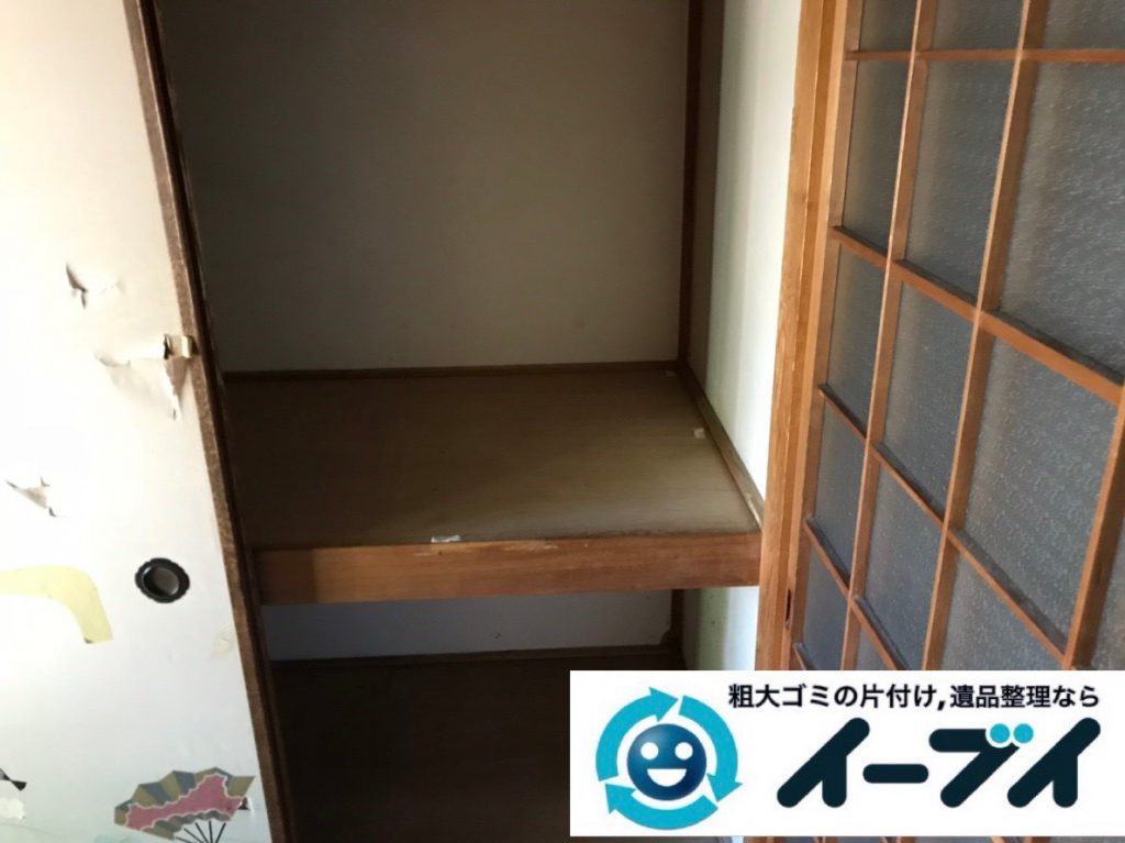2019年２月26日大阪府交野市で押し入れの片付けや収納棚の家具処分をさせていただきました。写真4