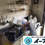 大阪府堺市南区で物やゴミが散乱した台所の不用品回収。