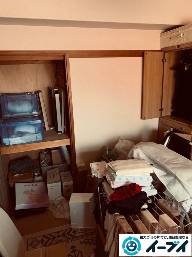 2019年５月９日大阪府堺市でお部屋とベランダの不用品回収の片付け作業。写真1