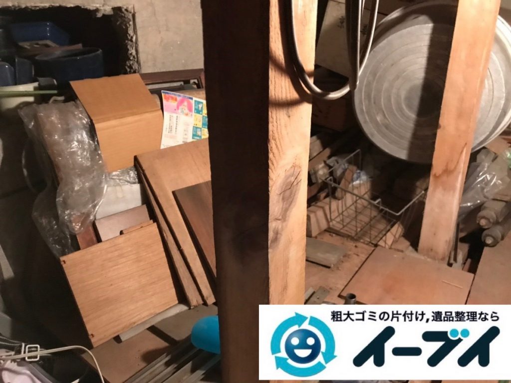 2019年6月27日大阪府大阪市阿倍野区お家の地下に置いている不用品回収。写真1