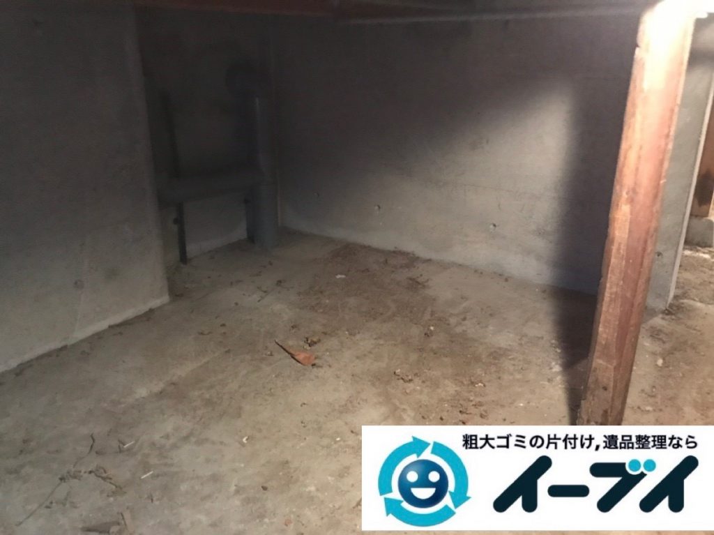 2019年7月4日大阪府大阪市東住吉区でお家の地下倉庫の不用品回収。写真2