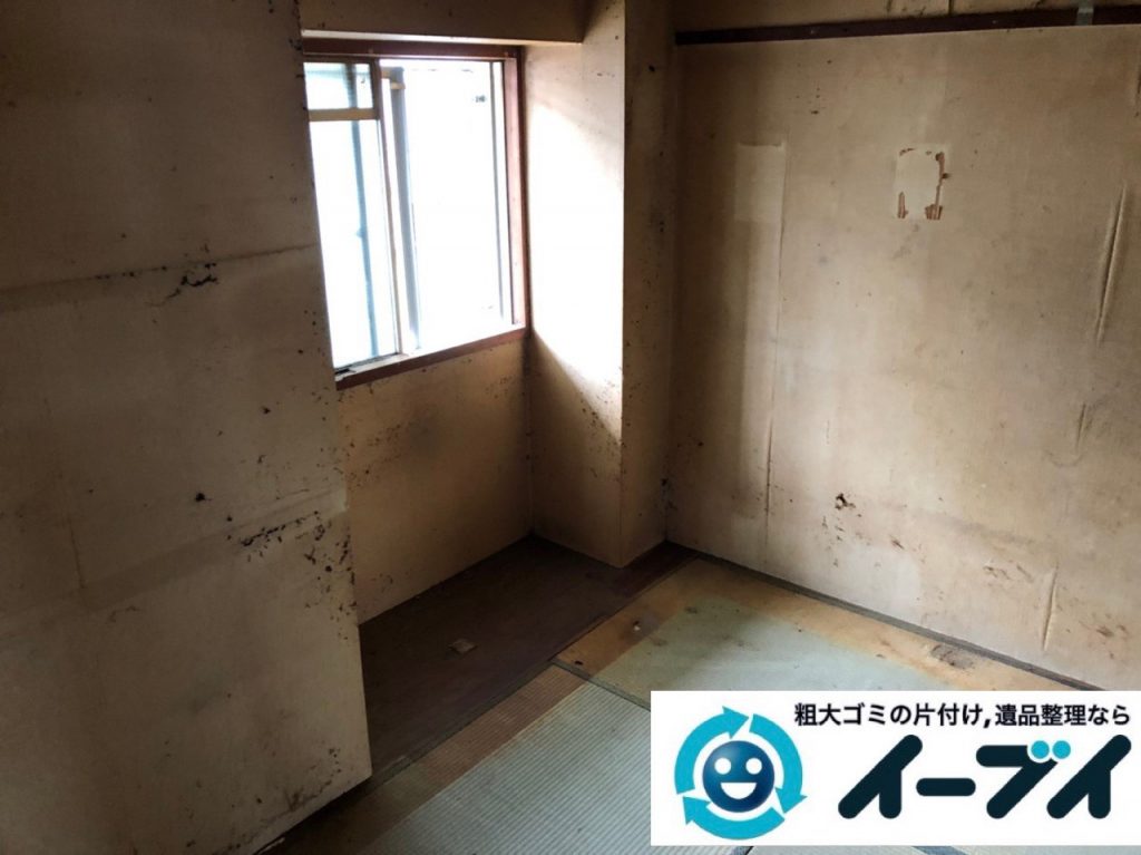 2019年6月28日大阪府吹田市で食器棚の大型家具やテレビの家電処分の不用品回収。写真1