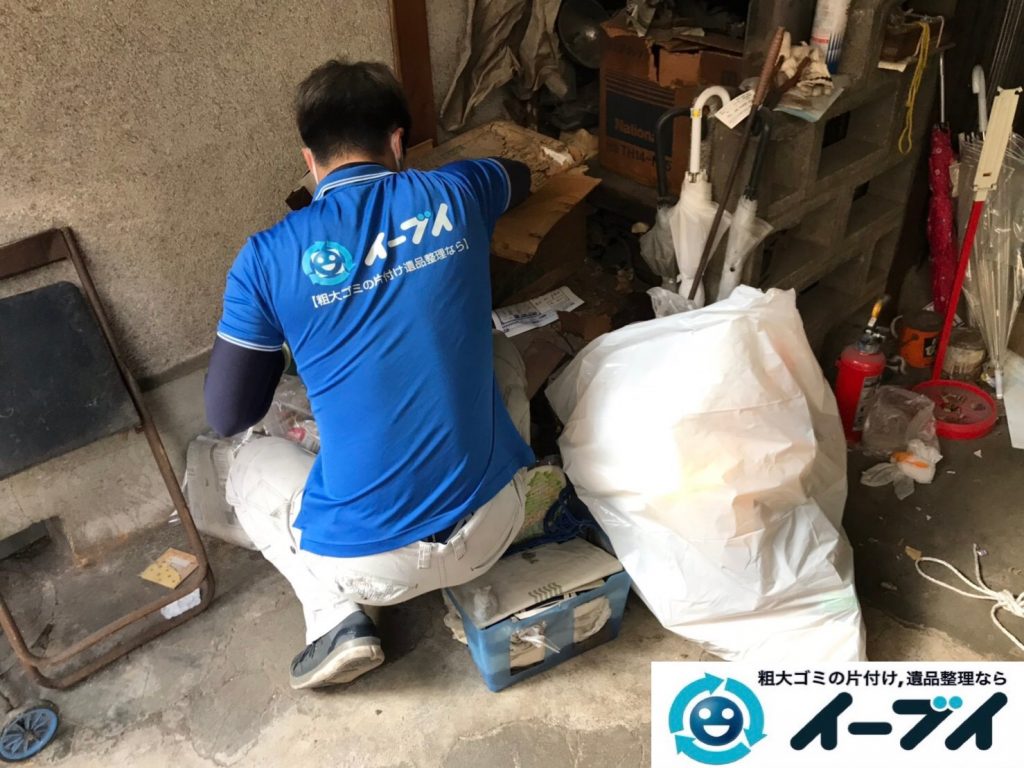 2019年7月24日大阪府四条畷市でお庭やガレージの不用品回収。写真1