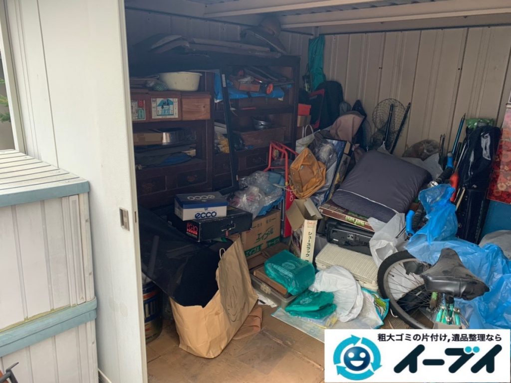 2019年7月19日大阪府大阪市旭区で物置の中の不用品回収。写真4