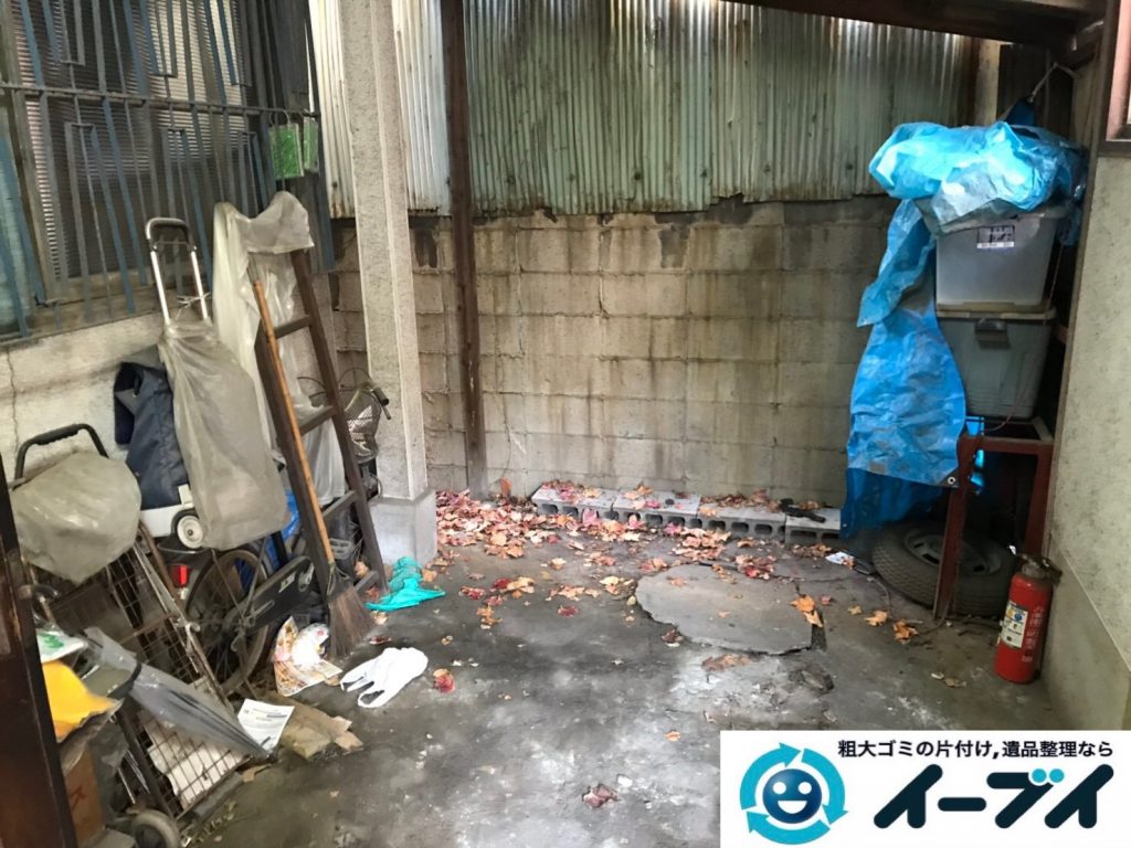 2019年7月22日大阪府堺市堺区でお部屋やガレージの不用品回収作業。写真1