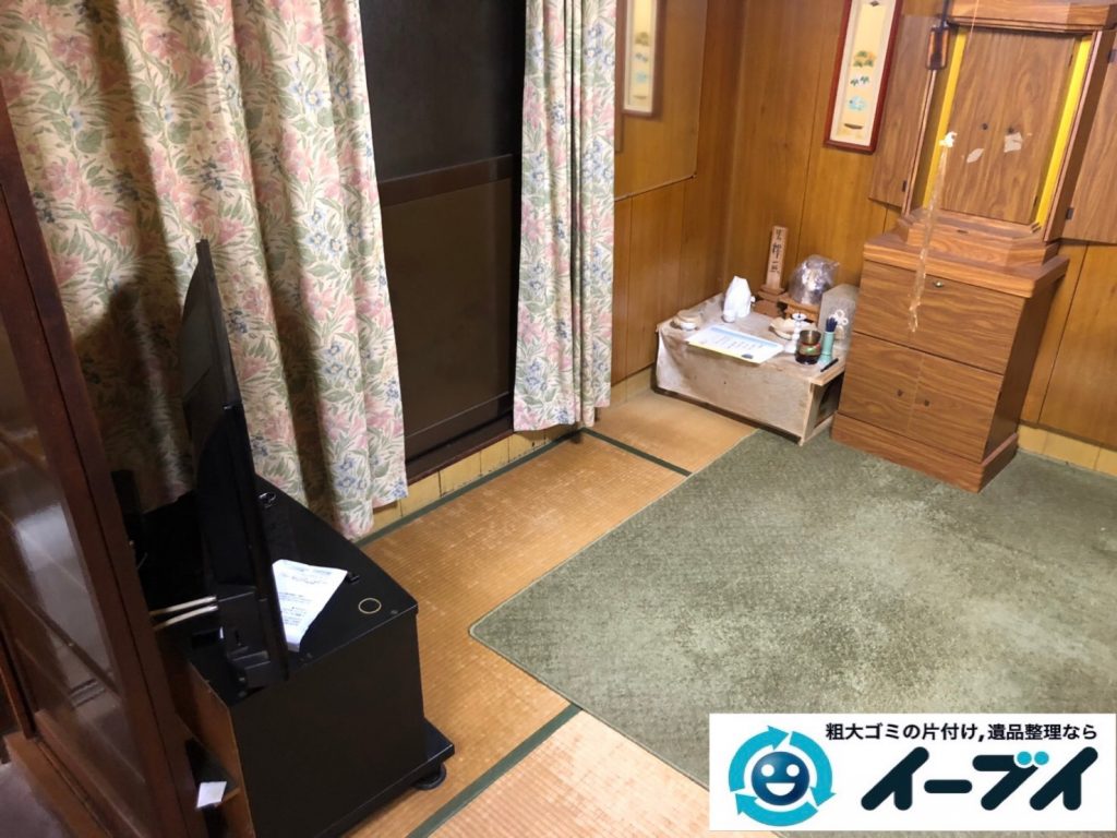 2019年8月26日大阪府大阪市旭区でテレビの家電処分、収納棚やテレビ台の家具処分をしました。写真3