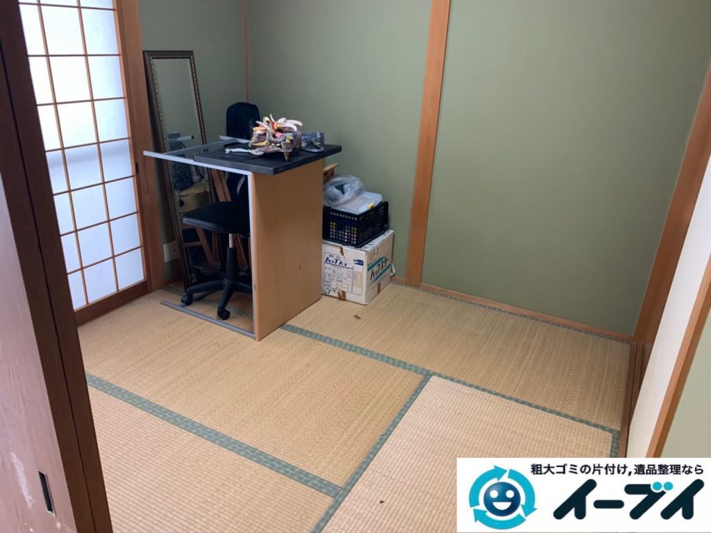 2019年12月11日大阪府泉南市で引越しに伴い、お家の家財道具を一式処分させていただきました。写真1