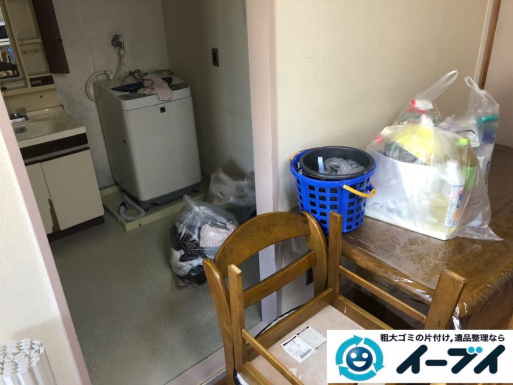 2020年８月２５日大阪府大阪市東住吉区で洗濯機の大型家電、テレビの家具処分などの不用品回収。写真1