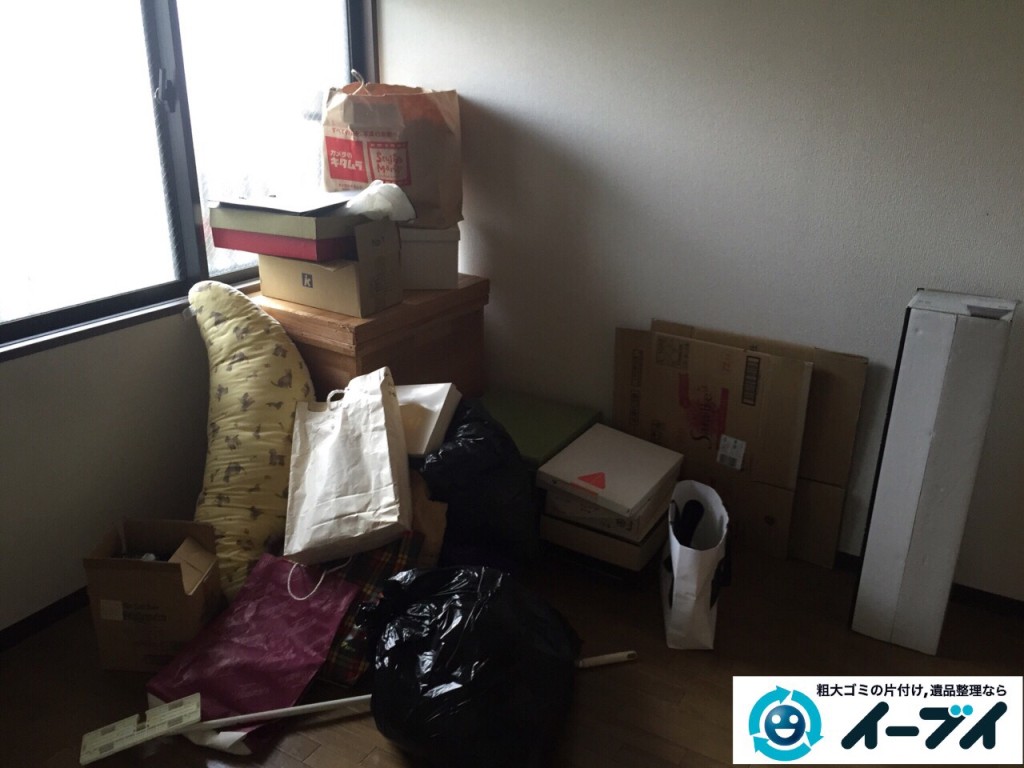 8月31日　堺市東区で部屋の片付けに伴う粗大ゴミや廃品の不用品回収をしました。写真1