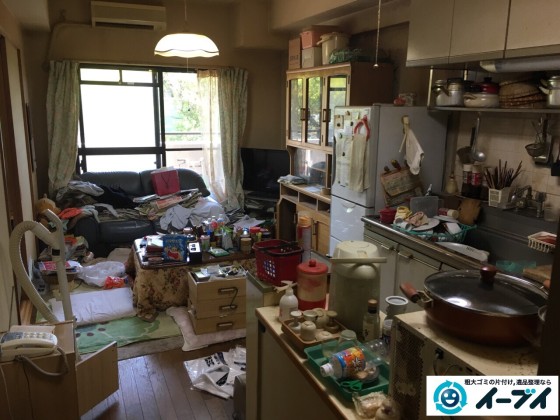 10月6日。大阪市鶴見区で遺品整理に伴う処分で家具や粗大ゴミの片付けをしました。1