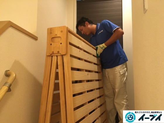 10月13日 大阪府堺市美原区で折り畳みすのこベッドの家具の粗大ゴミを不用品回収しました。写真2