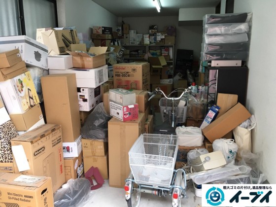 10月12日 大阪府大阪市此花区でガレージの廃品や粗大ゴミの不用品回収をしました。写真1