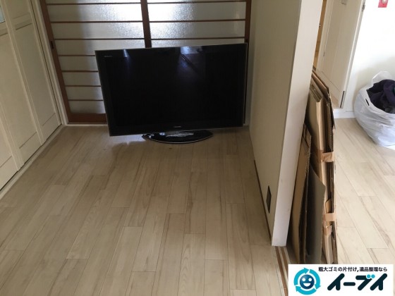 11月23日 大阪府大阪市旭区でテレビと植木などの粗大ゴミの不用品回収をしました。写真1