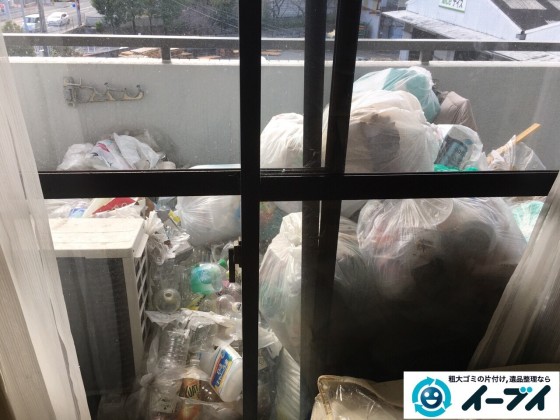 2017年1月17日 大阪府交野市でベランダや部屋に溢れているゴミ屋敷の片付けをしました。写真3