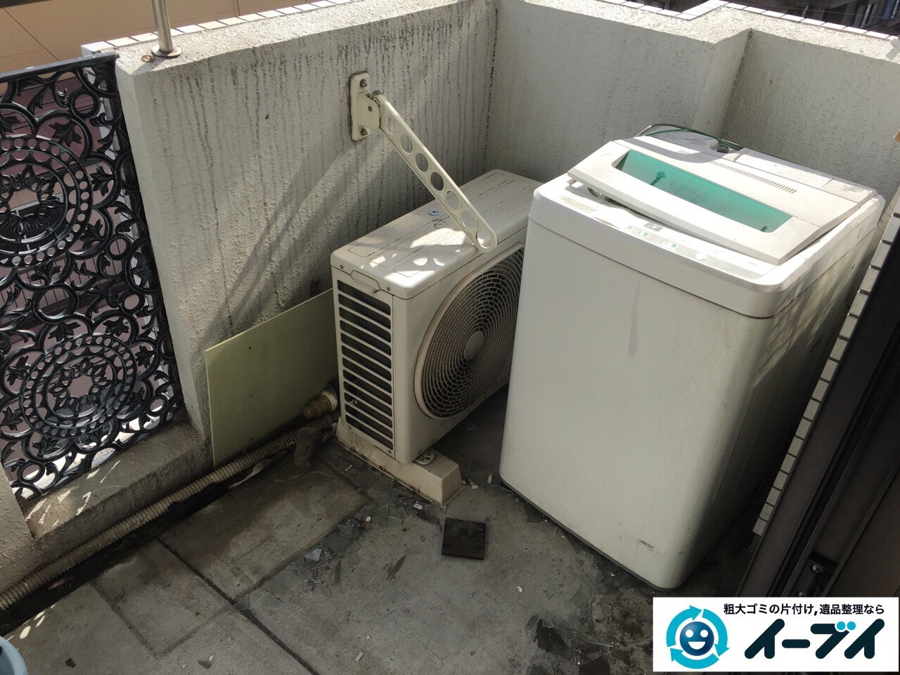 4月1日大阪府堺市西区でベランダの洗濯機や廃品の不用品回収をしました。写真2