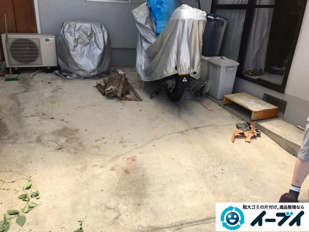 2017年5月16日大阪府箕面市でガレージの粗大ゴミや家財道具の不用品回収をしました。写真1