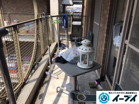 2017年5月28日大阪府大阪市北区でベランダの廃品や粗大ゴミの不用品回収をしました。写真1