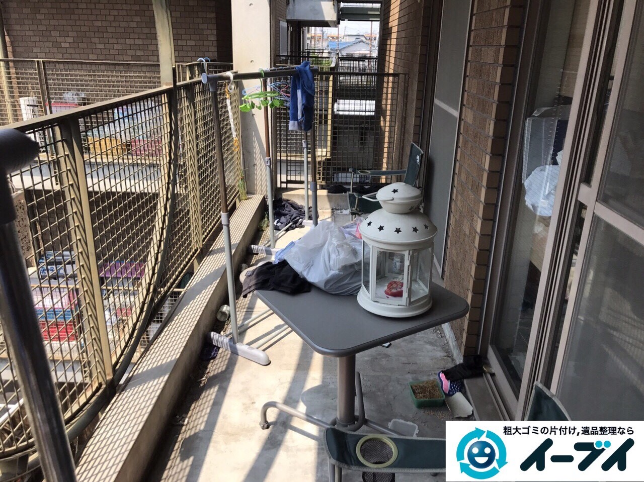 2017年5月28日大阪府大阪市北区でベランダの廃品や粗大ゴミの不用品回収をしました。写真1