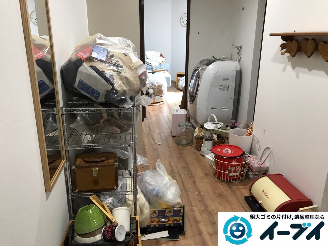 2017年8月22日大阪府東大阪市で洗濯機や家具等の粗大ゴミの不用品回収をしました。写真1