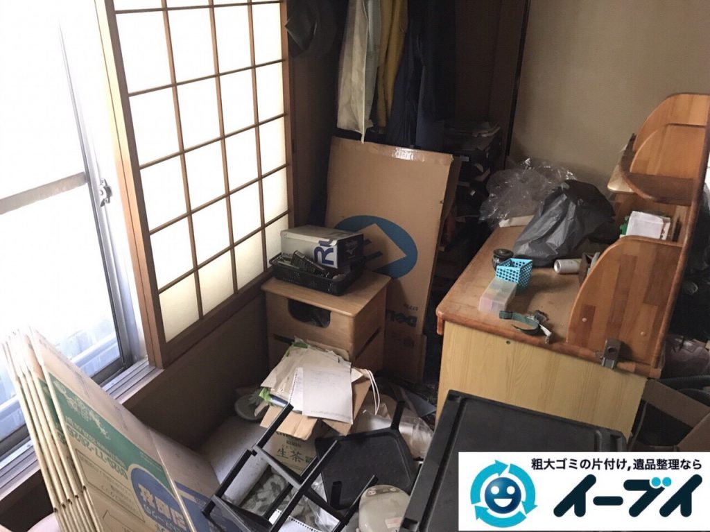2017年9月24日大阪府羽曳野市で遺品整理に伴い部屋に散乱している生活用品の処分をしました。写真4