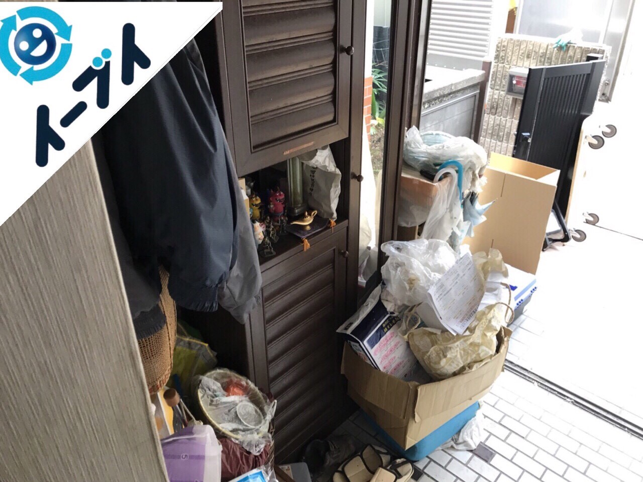 2018年1月17日大阪府大阪市東住吉区で下駄箱や靴などの粗大ゴミの片付けで不用品回収をしました。写真2