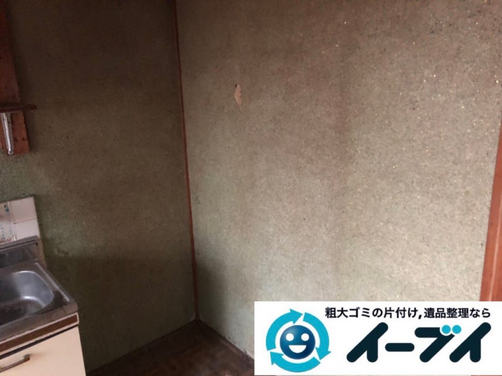 2019年1月25日大阪府大阪市東成区で台所の冷蔵庫や食器棚の大型粗大ゴミ処分などの不用品回収。写真4