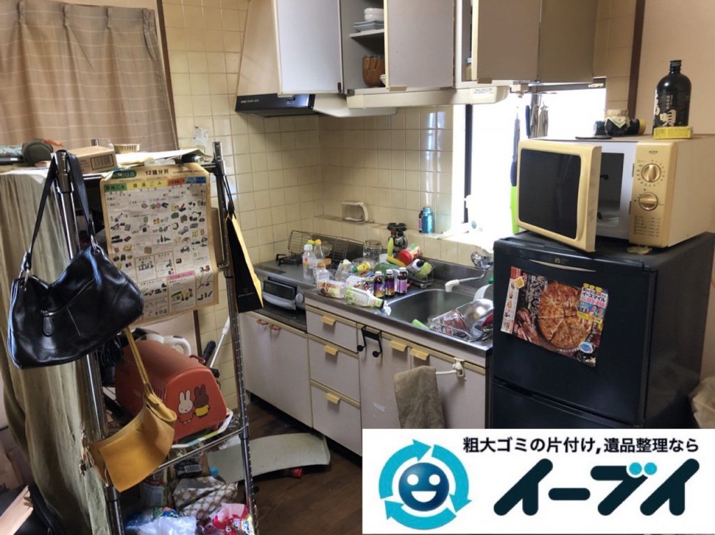 2019年1月22日大阪府大阪市天王寺区で冷蔵庫や電子レンジの粗大ゴミ処分をはじめ、細かな日用品などの不用品回収のご依頼。写真2