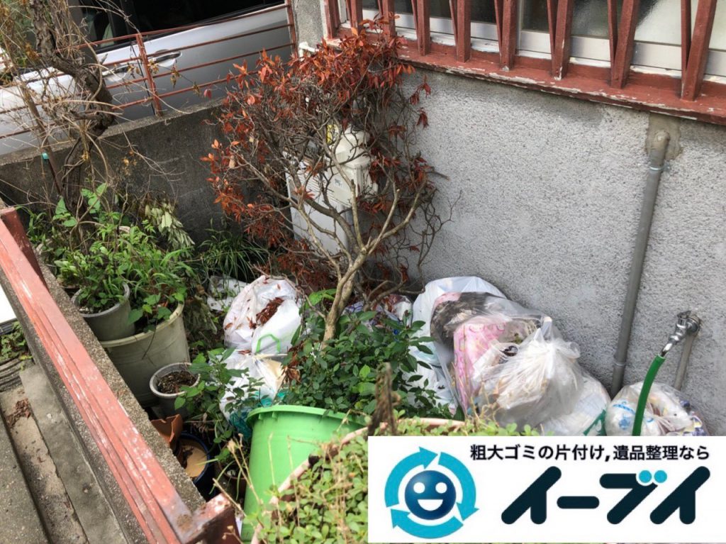 2018年12月28日大阪府大阪市淀川区でお庭の植木鉢などの不用品の処分と片付け。写真2
