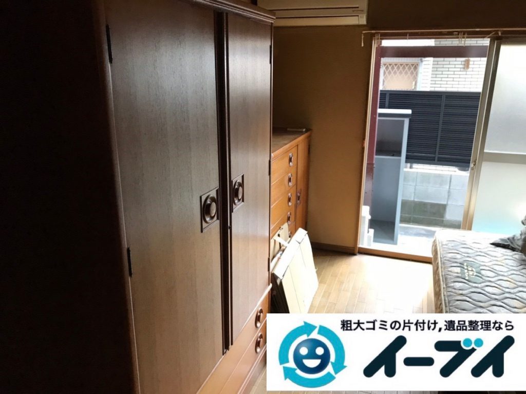 2019年2月27日大阪府田尻町で退去に伴い箪笥やベッドの大型家具の不用品回収。写真1