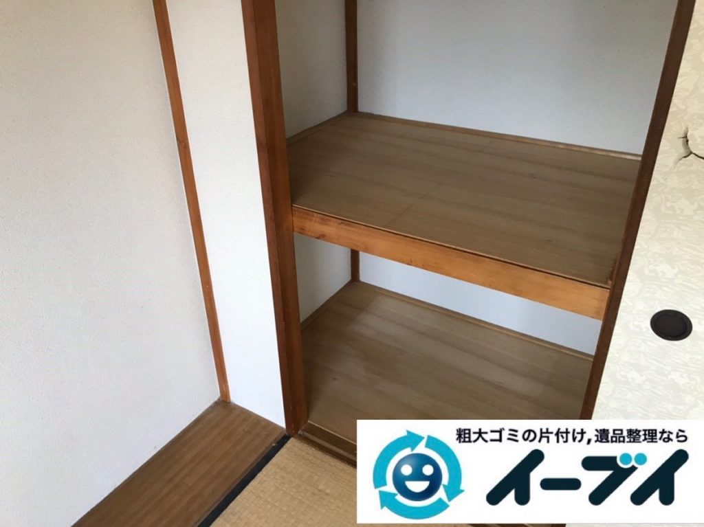 2019年3月9日大阪府和泉市で足の踏み場がないゴミ屋敷化した汚部屋の片付け作業。写真2