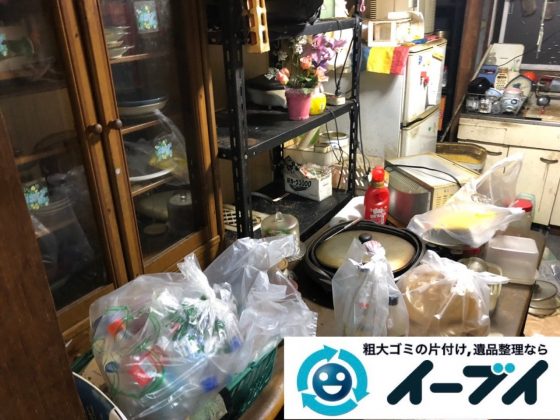 2019年5月23日大阪府四条畷市で台所の冷蔵庫の大型家電や食器棚の大型家具処分の不用品回収。写真2