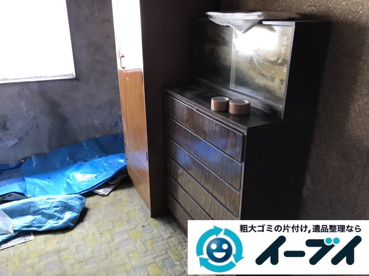 2019年4月18日大阪府大阪市でタンスや冷蔵庫など残置物の粗大ゴミ処分。写真30分