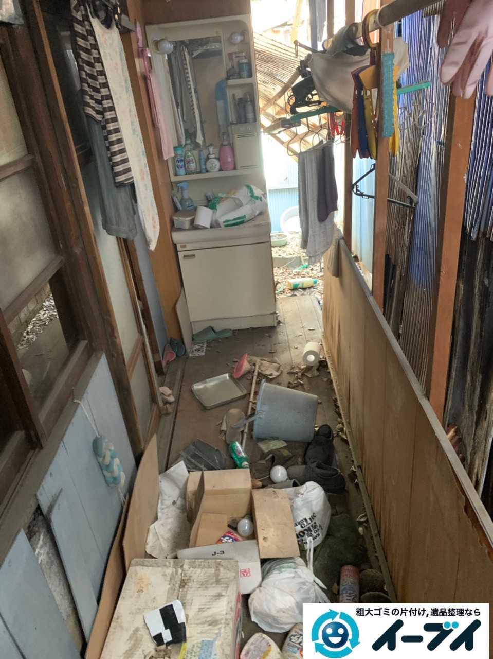 2019年５月１１日大阪府東大阪市でベランダとお庭の不用品回収。写真1