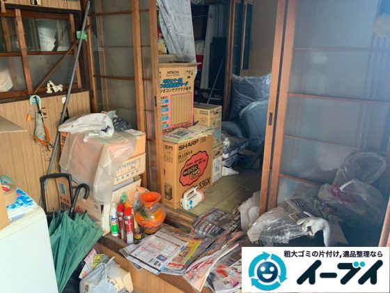 2019年5月12日大阪府能勢町で不用品が溜まった玄関の片付け作業。 写真3