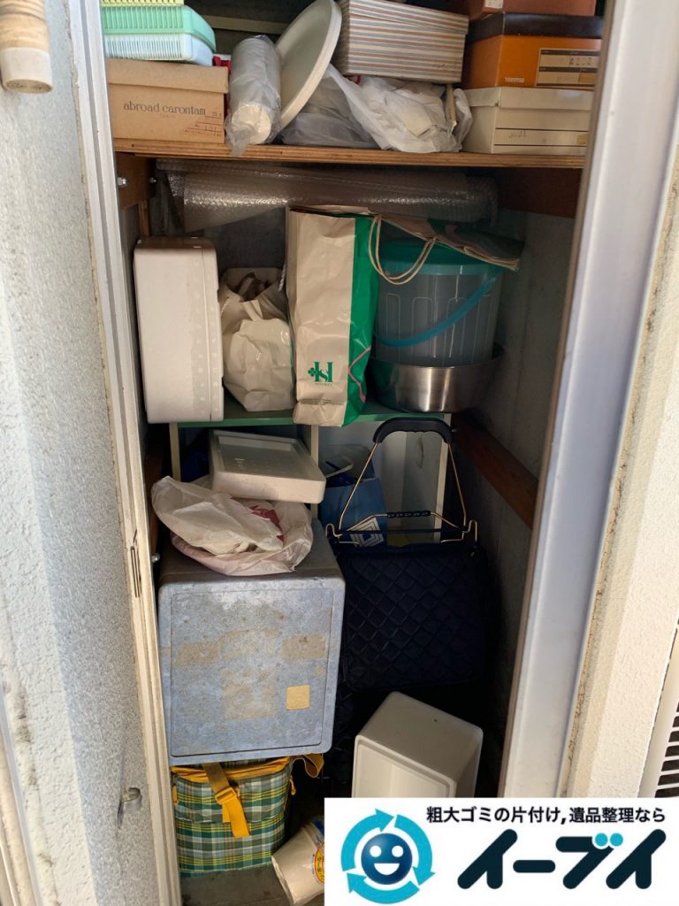 2019年5月21日大阪府大阪市福島区で食器棚も大型家具、冷蔵庫の大型家電などの不用品回収。写真3