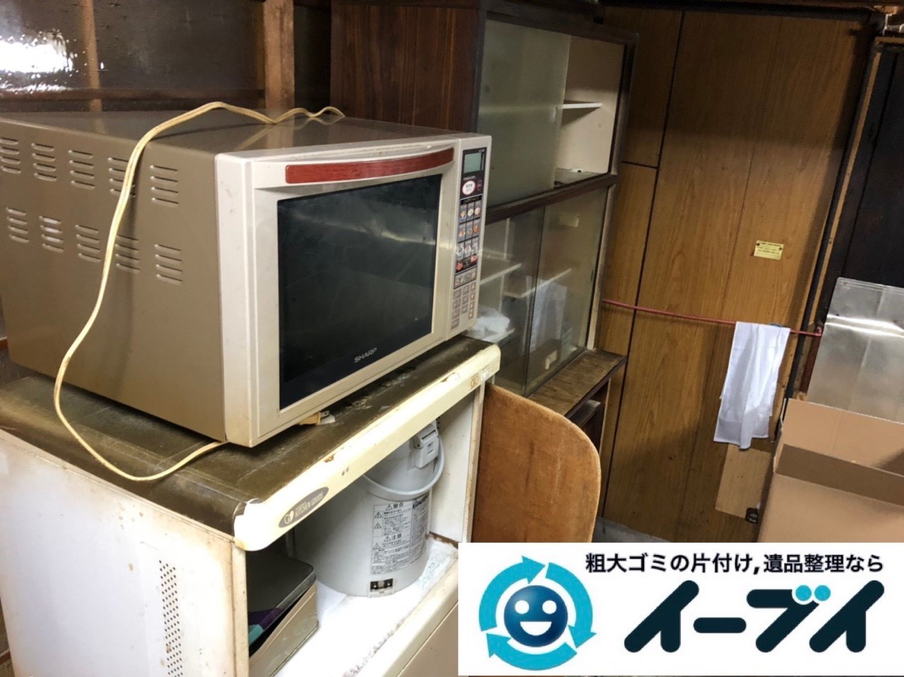 2019年6月26日大阪府大阪市都島区で食器棚の大型家具やお庭の不用品回収。写真4