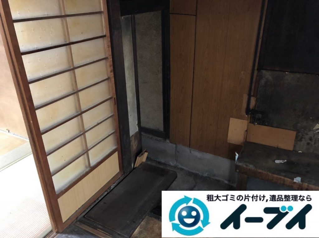2019年6月26日大阪府大阪市都島区で食器棚の大型家具やお庭の不用品回収。写真3