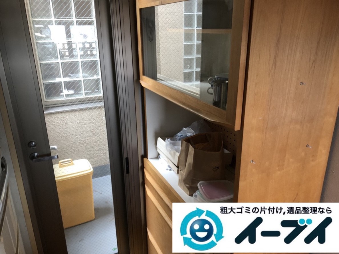 2019年6月6日大阪府高槻市で退去に伴い食器棚や冷蔵庫の大型粗大ゴミ処分。写真1