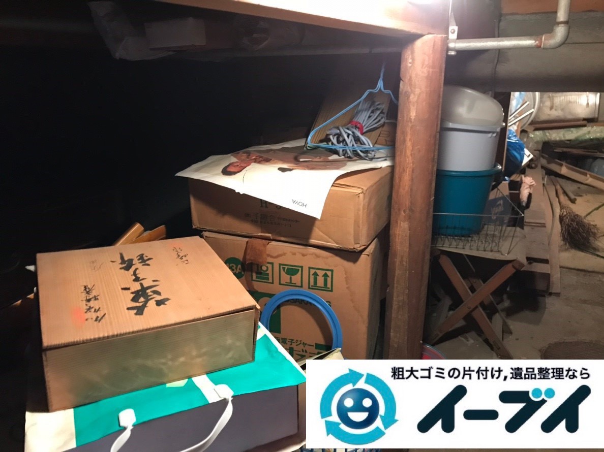 2019年7月4日大阪府大阪市東住吉区でお家の地下倉庫の不用品回収。写真1