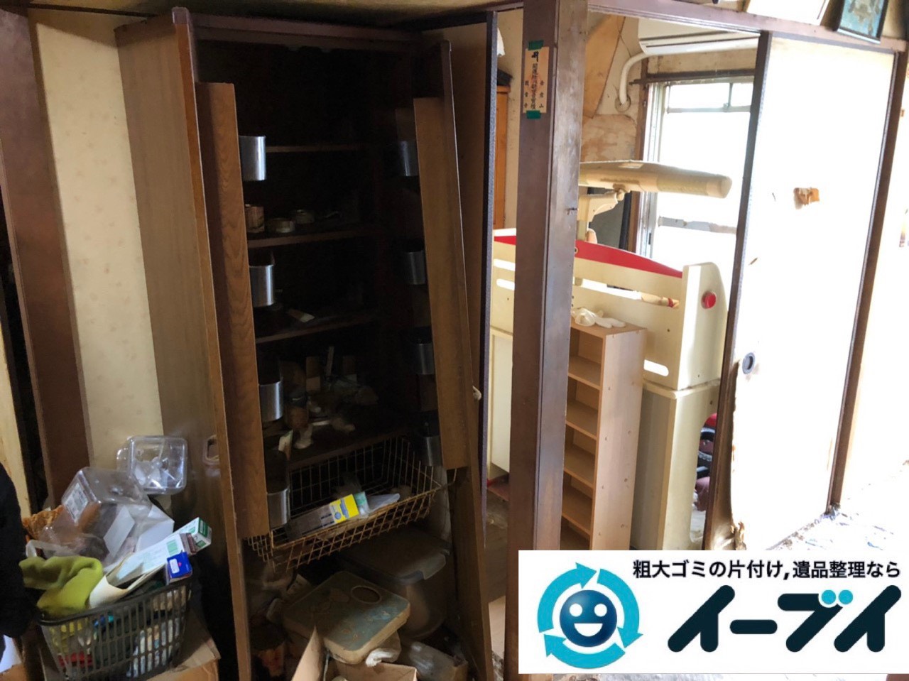 2019年7月2日大阪府高槻市で引越しに伴い食器棚やベッドの不用品回収。写真4