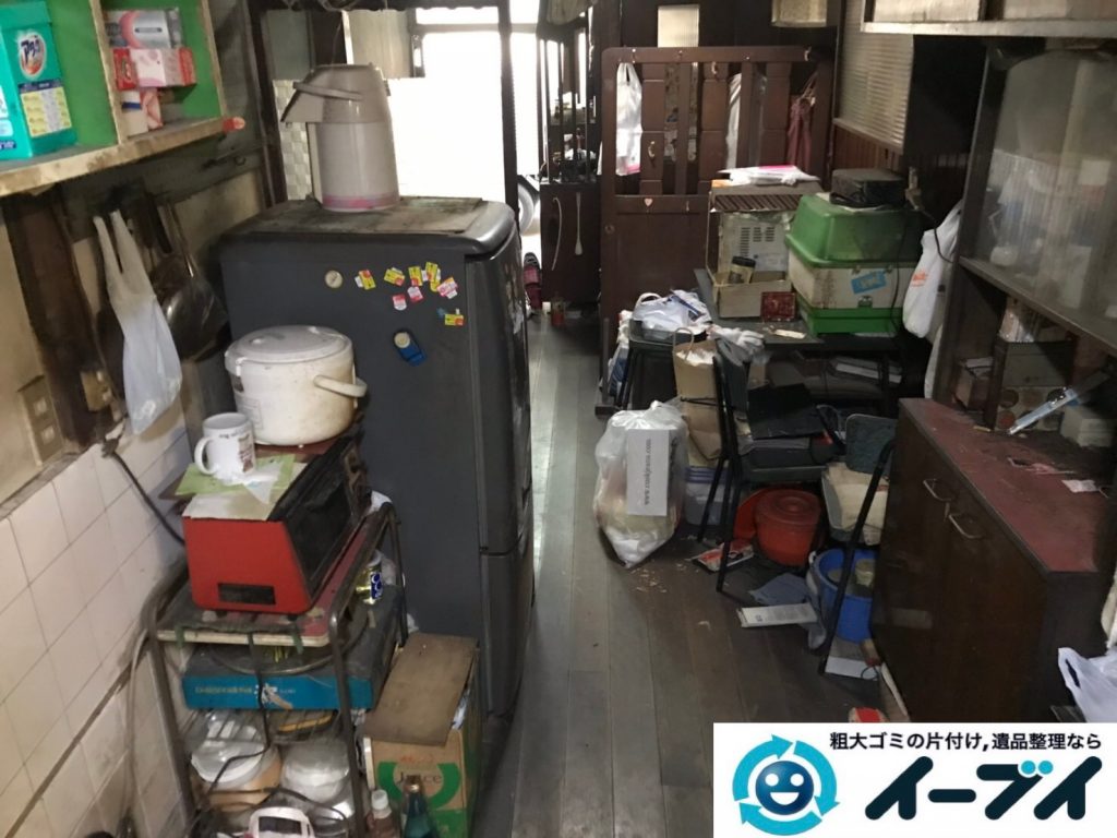 2019年8月8日大阪府城東区で食器棚の大型家具や冷蔵庫の大型家電の不用品回収。写真5