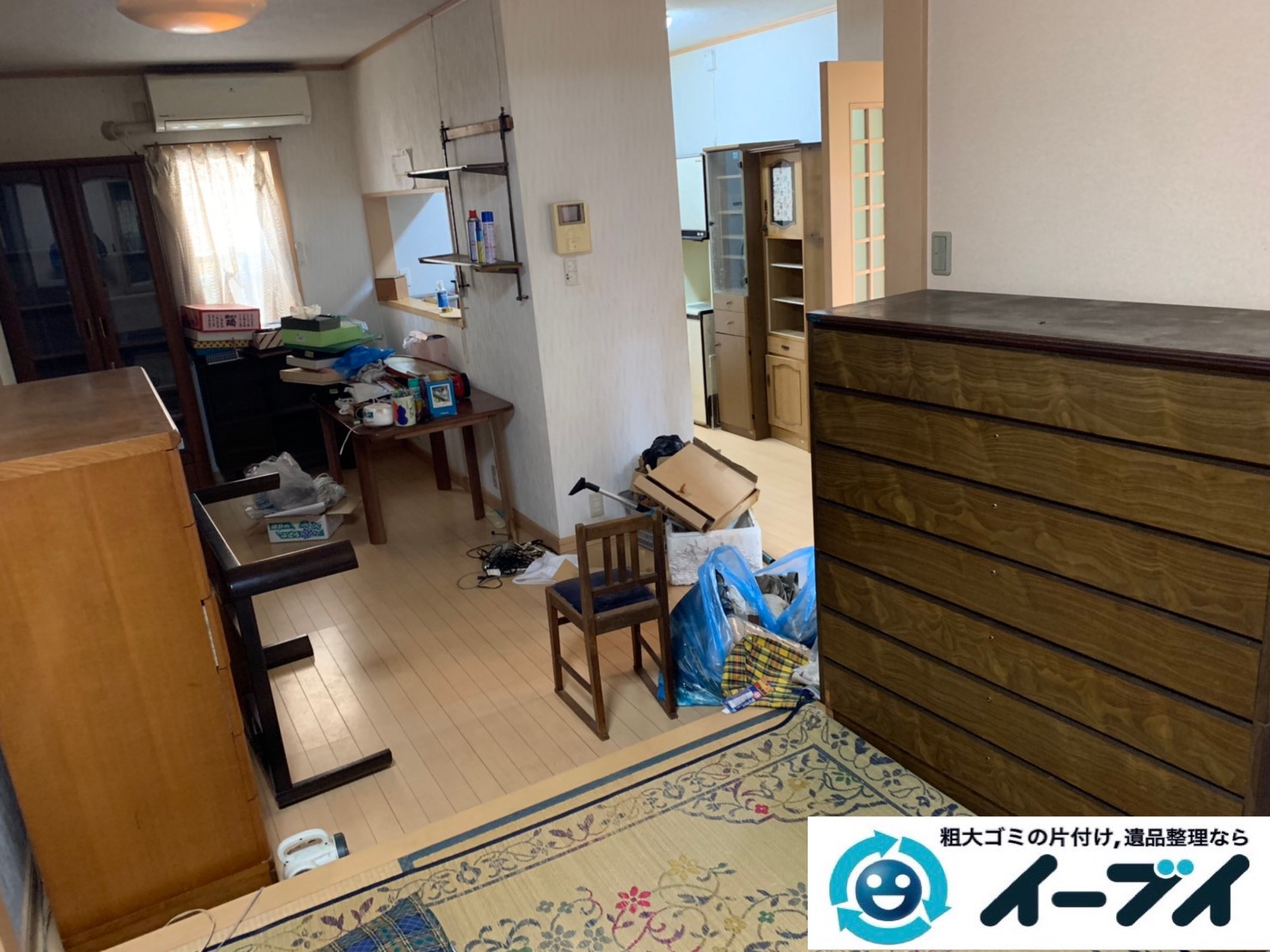 2019年９月２７日大阪府大阪市港区で退去に伴い、お家の家財道具を一式処分させていただきました。写真1