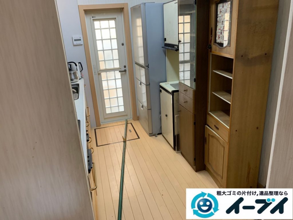 2019年１０月１日大阪府枚方市で冷蔵庫の大型家電、食器棚の大型家具の不用品回収。  写真3