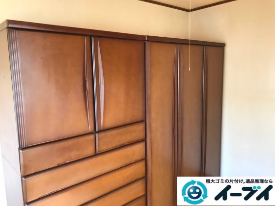 2019年11月4日大阪府東大阪市でタンスの大型家具、エアコンの家電処分の不用品回収。写真2