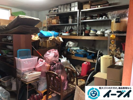 2019年11月19日大阪府吹田市で地下倉庫に溜まった不用品回収。写真1